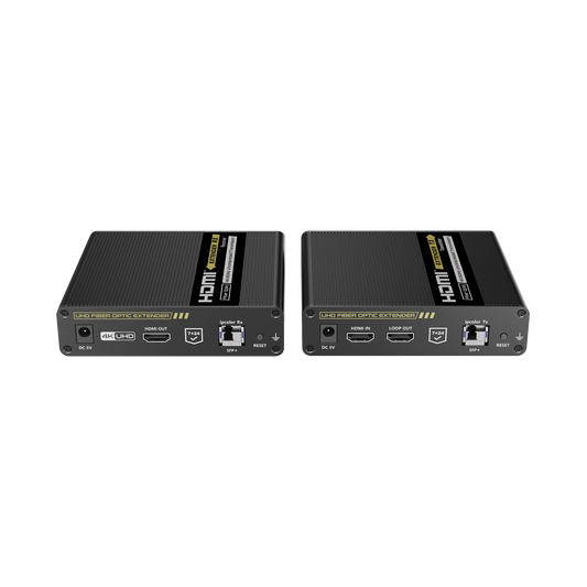 TT993|Kit Extensor HDMI por FIBRA ?ôPTICA 10G a 40 Km / Resoluci??n 4K@60Hz/ Monomodo (SMF) / IPCOLOR PIXEL / Cero Latencia/ Sin Comprimir / S/PDIF / ARC / RS-232 / Salida Loop / Transceptores ?ôpticos (GBIC) Incluidos / IR bidireccional.