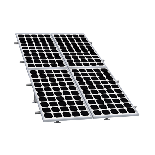 VEKTOR5R2X2|Montaje para Panel Solar 2X2, Riel 5 de 2700mm para Módulos con Espesor de 30-35mm, Vel. de Viento Máx. 136km/h