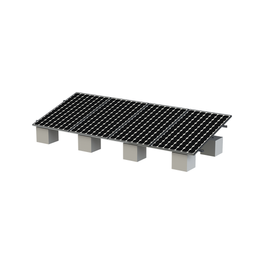 VEKTOR8R|Kit Montaje para 4 Módulos de 35mm espesor / Riel No.8 / Vel. de Viento Máx. 136km/h / Ajustable 20° a 45° / 5400mm Longitud