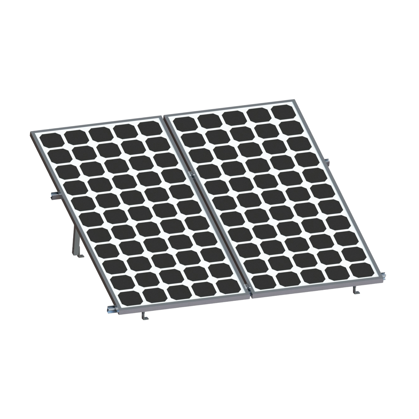 VEKTOR8R2700|Montaje para 2 Paneles Solares, Riel 8 de 2700mm para Módulos con Espesor de 35mm, Velocidad de Viento Máx. 136km/h