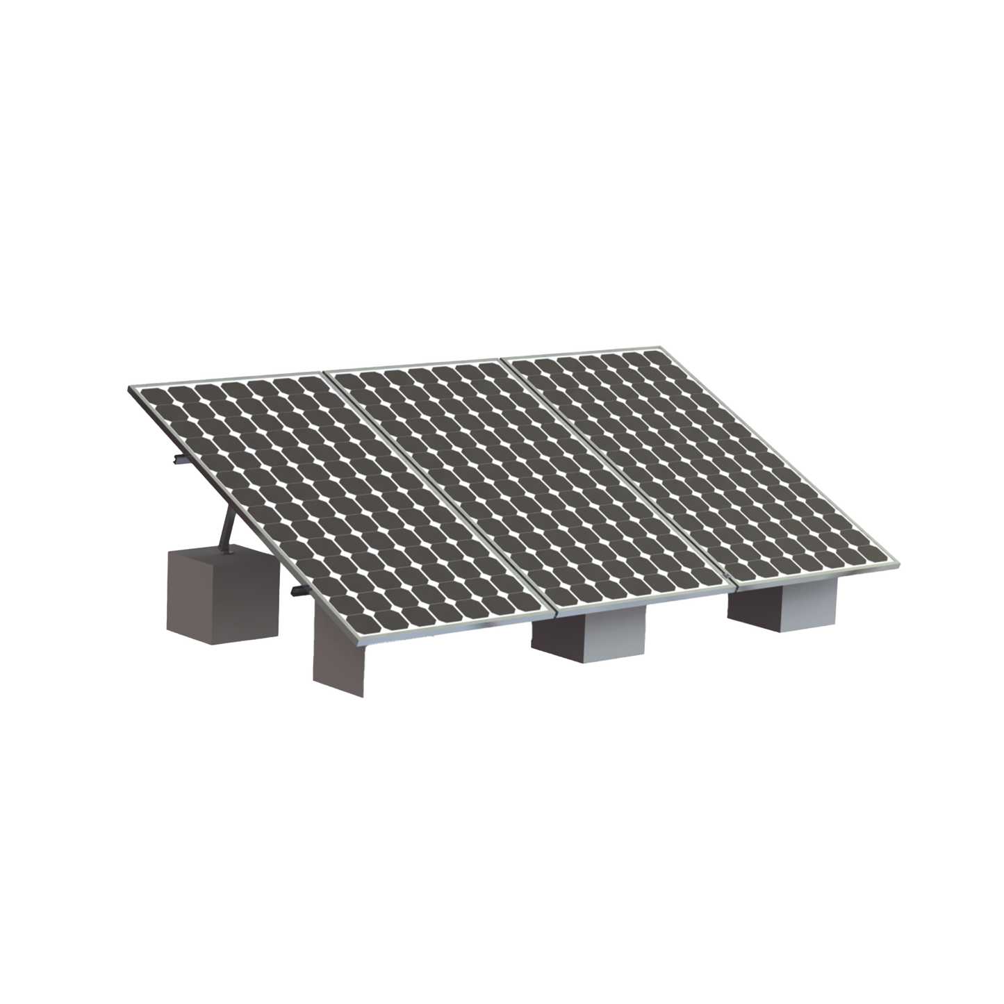 VEKTOR8R3M|Montaje para 3 Panel Solar, Riel 8 de 4050mm para Módulos con Espesor de 35mm, Velocidad de Viento Máx. 136km/h (20° a 45°)
