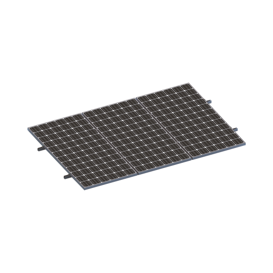 VEKTORMINIKIT1X3|Kit De Minirieles Para Panel Solar Arreglo 1X3  Para Instalación Plano En Lámina