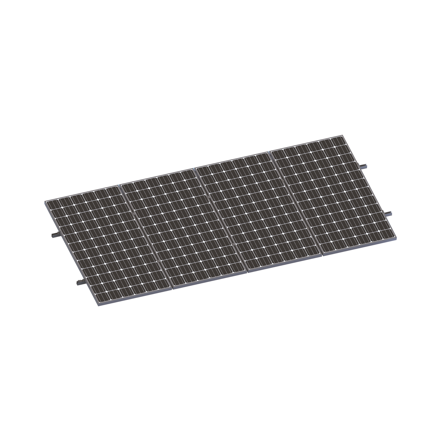 VEKTORMINIKIT1X4|Kit De Minirieles Para Panel Solar Arreglo 1X4 Para Instalación Plano En Lámina