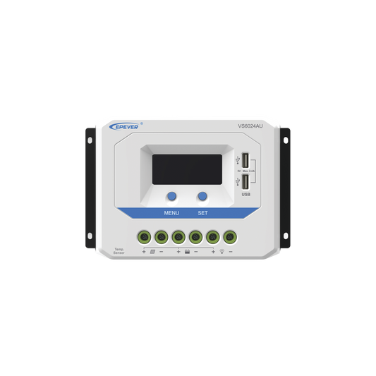 VS-6024-AU|Controlador Solar de Carga PWM 12/24V 60 A, Salida USB, con Display