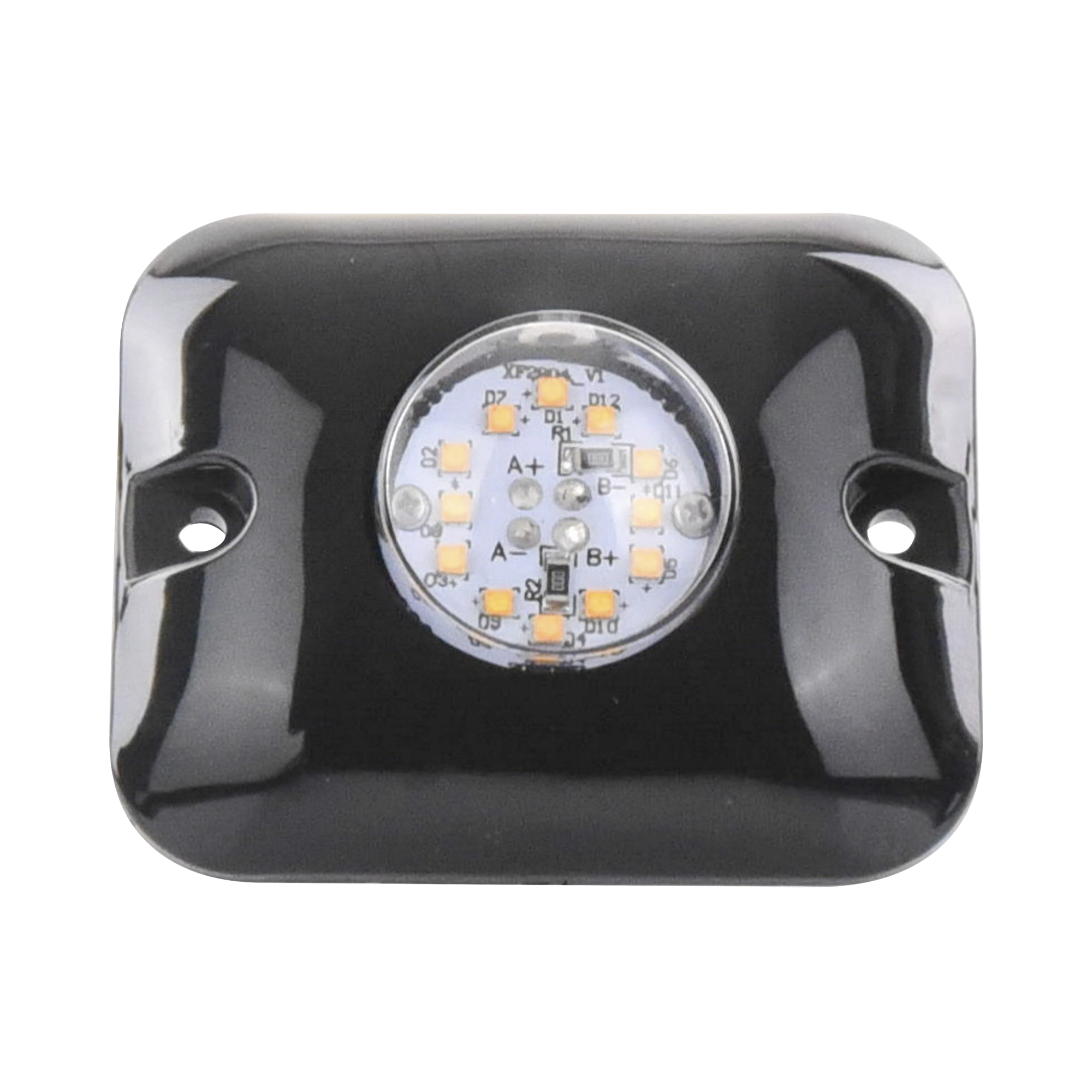 X121A|Luz Oculta Ultra Brillante con 12 LED, Color Ambar