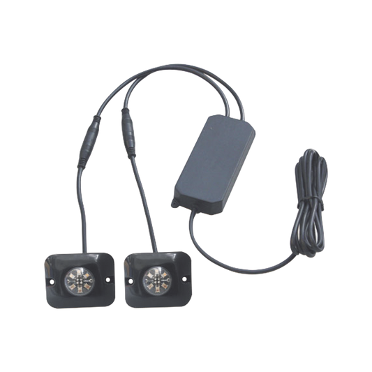 X12-RB|Estrobos Ocultos de 6 LED, Color Rojo/Azul, Ideales para Veh?¡culos Encubierto