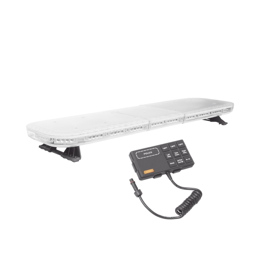 X67-RBA|Barra de luces de 47" rojo/azul, 88 LED, con control de tr?ífico en color ?ímbar, ideal para equipar unidades de seguridad publica