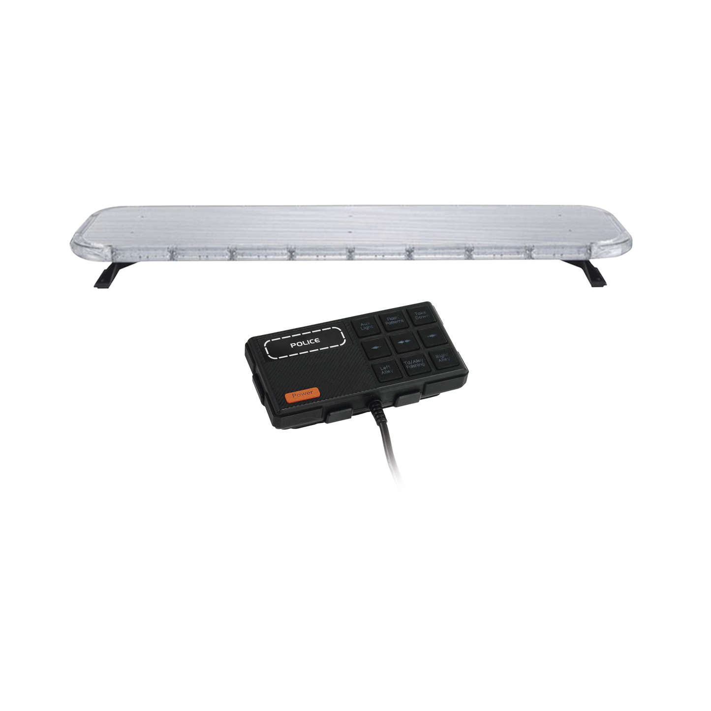 X75RBAS|Barra de luces LED de 46" Rojo/Azul/Ambar , De 132 LEDs, Controlador Incluido, Ideal para Equipar Unidades de Seguridad Publica