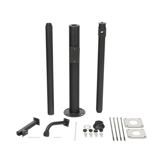 XGA-POLE-3M|Poste Seccionado de 3 Metros / Especializado para la Instalación de Videovigilancia / Incluye Base de Cimentación y Brazo para Cámara PTZ / Color Negro