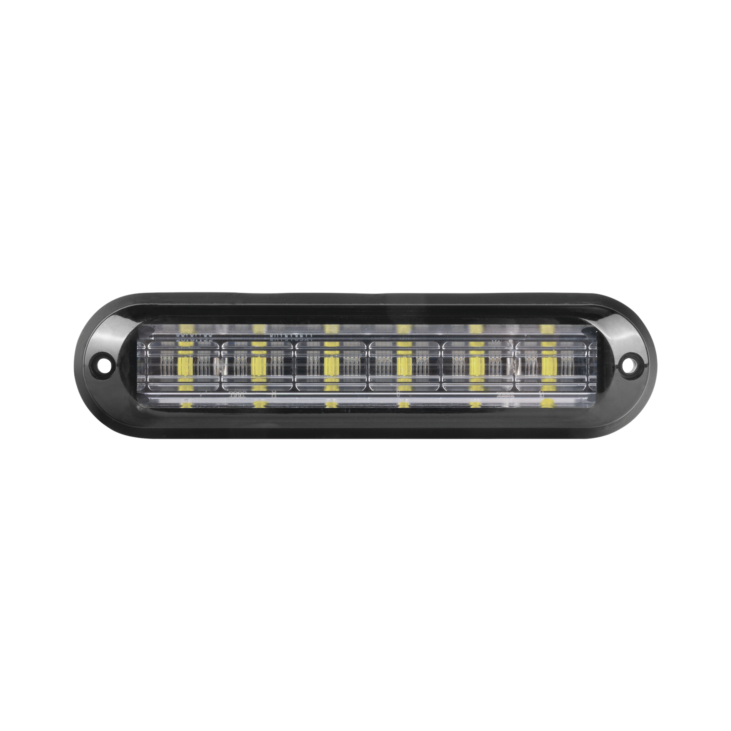 XLT1835RW|Luz Auxiliar Ultra Brillante  IP67 de 6 LEDs, Color Rojo/Claro, con mica transparente y bisel negro