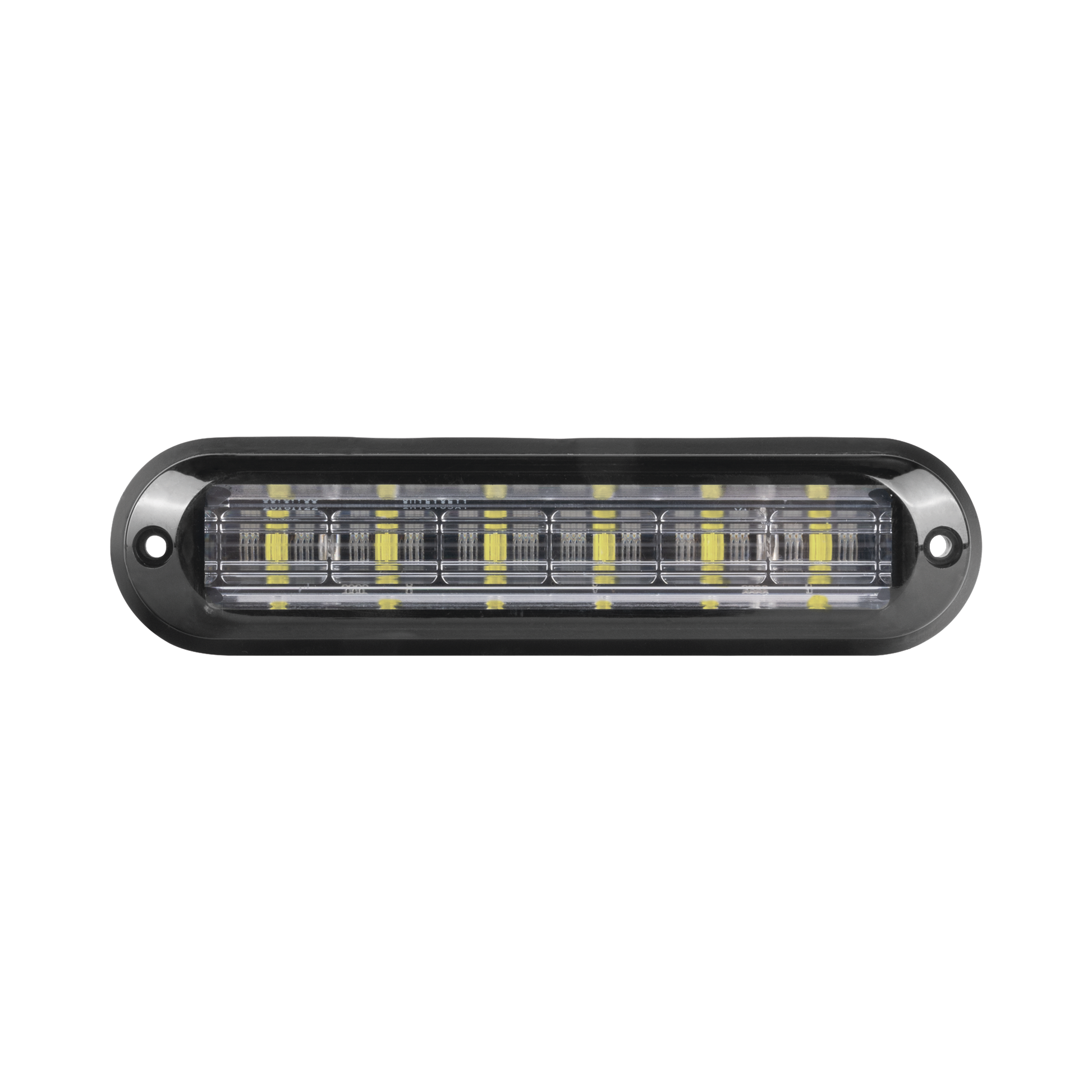 XLT1835RW|Luz Auxiliar Ultra Brillante  IP67 de 6 LEDs, Color Rojo/Claro, con mica transparente y bisel negro