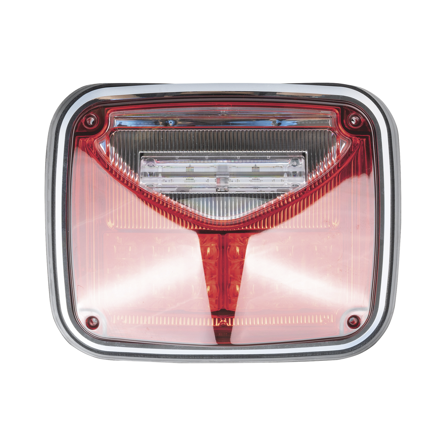 XLTE1755R|Luz de advertencia de 8 X 6", Color Rojo, Con Luz de Trabajo Clara, Ideal para Ambulancias