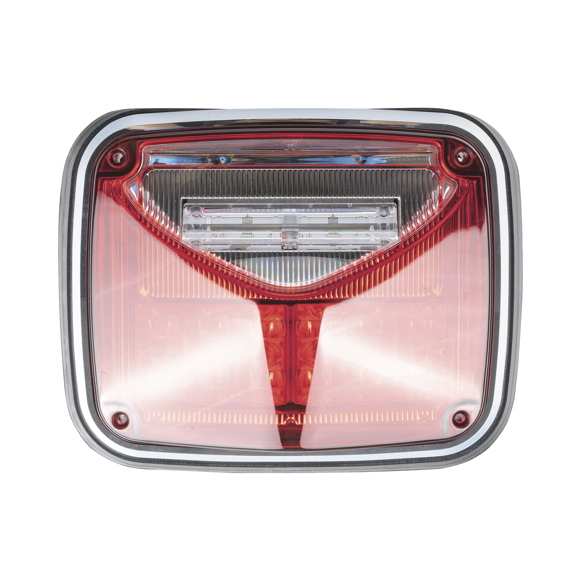 XLTE1755R|Luz de advertencia de 8 X 6", Color Rojo, Con Luz de Trabajo Clara, Ideal para Ambulancias