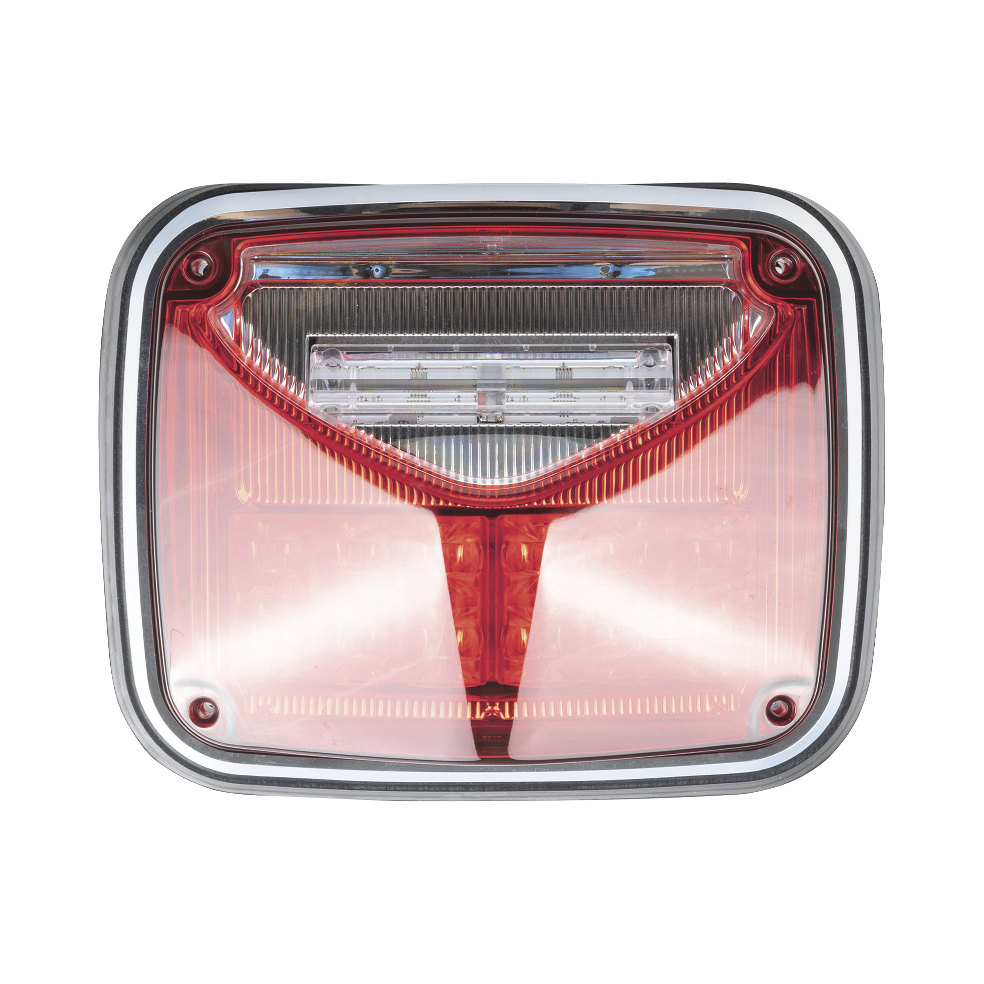 XLTE1755R|Luz de advertencia de 8 X 6", Color Rojo, Con Luz de Trabajo Clara, Ideal para Ambulancias