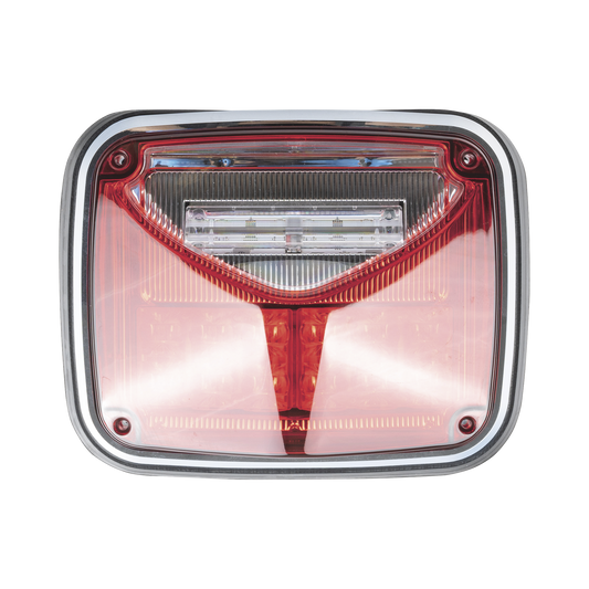 XLTE1755R|Luz de advertencia de 8 X 6", Color Rojo, Con Luz de Trabajo Clara, Ideal para Ambulancias