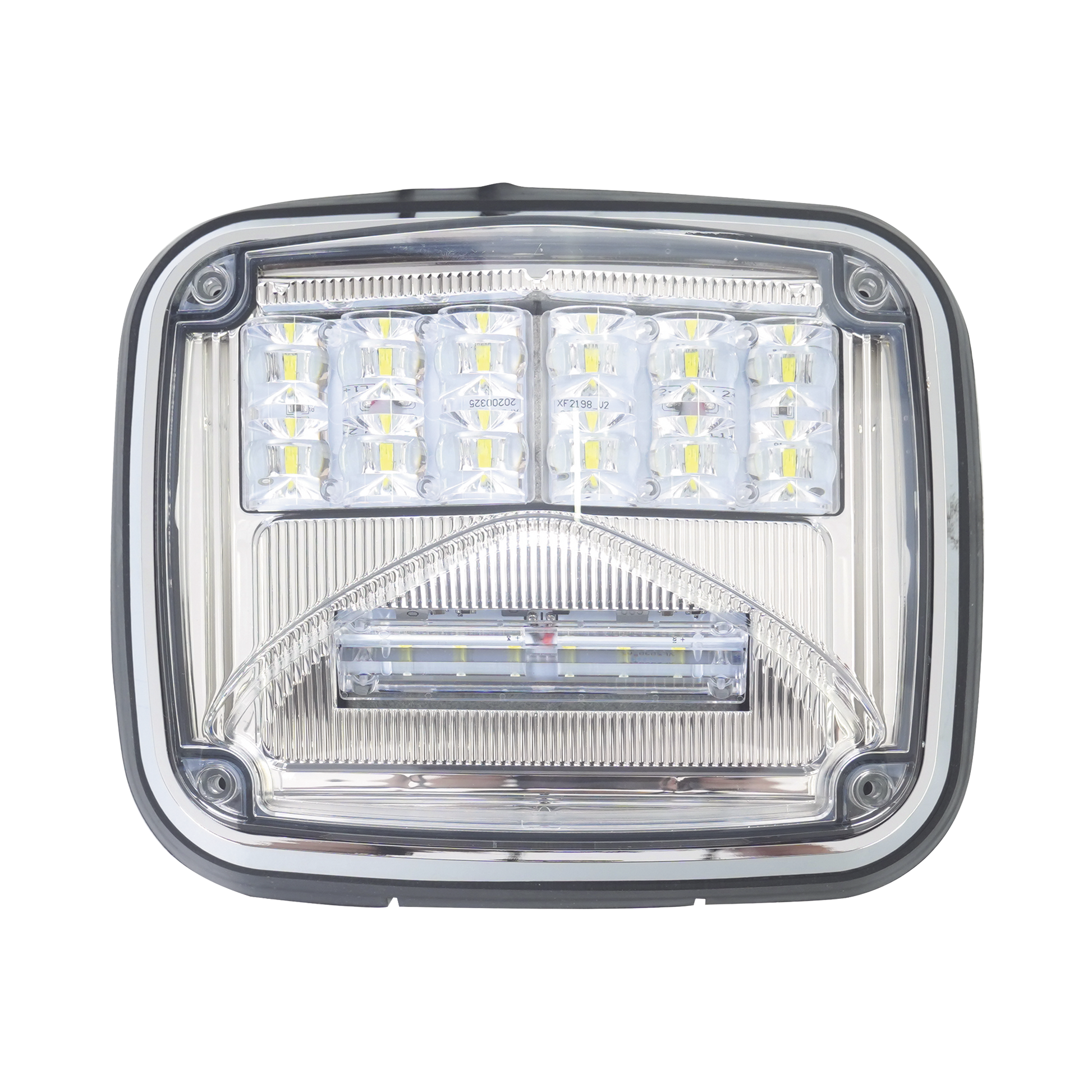 XLTE1755W|Luz de advertencia de 8 X 6", Color Claro, Con Luz de Trabajo Clara, Ideal para Ambulancias