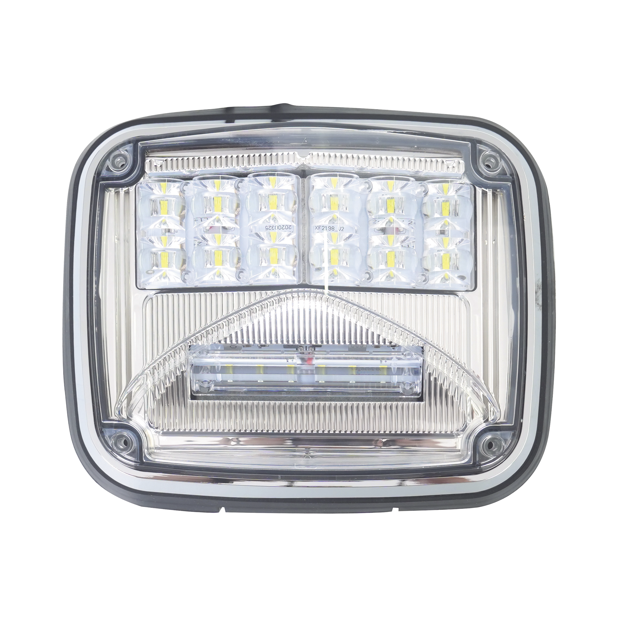 XLTE1755W|Luz de advertencia de 8 X 6", Color Claro, Con Luz de Trabajo Clara, Ideal para Ambulancias
