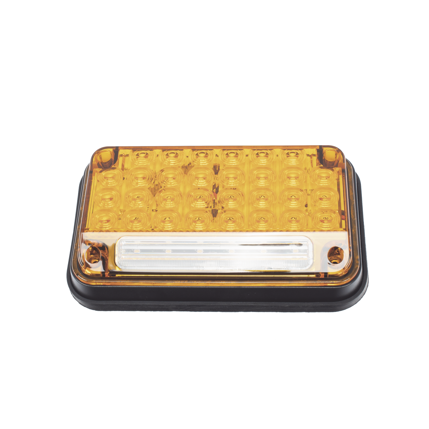 XLTE2335A|Luz de Advertencia de 7X4", Color Ambar, Con Luz de Trabajo, Ideal para Ambulancias