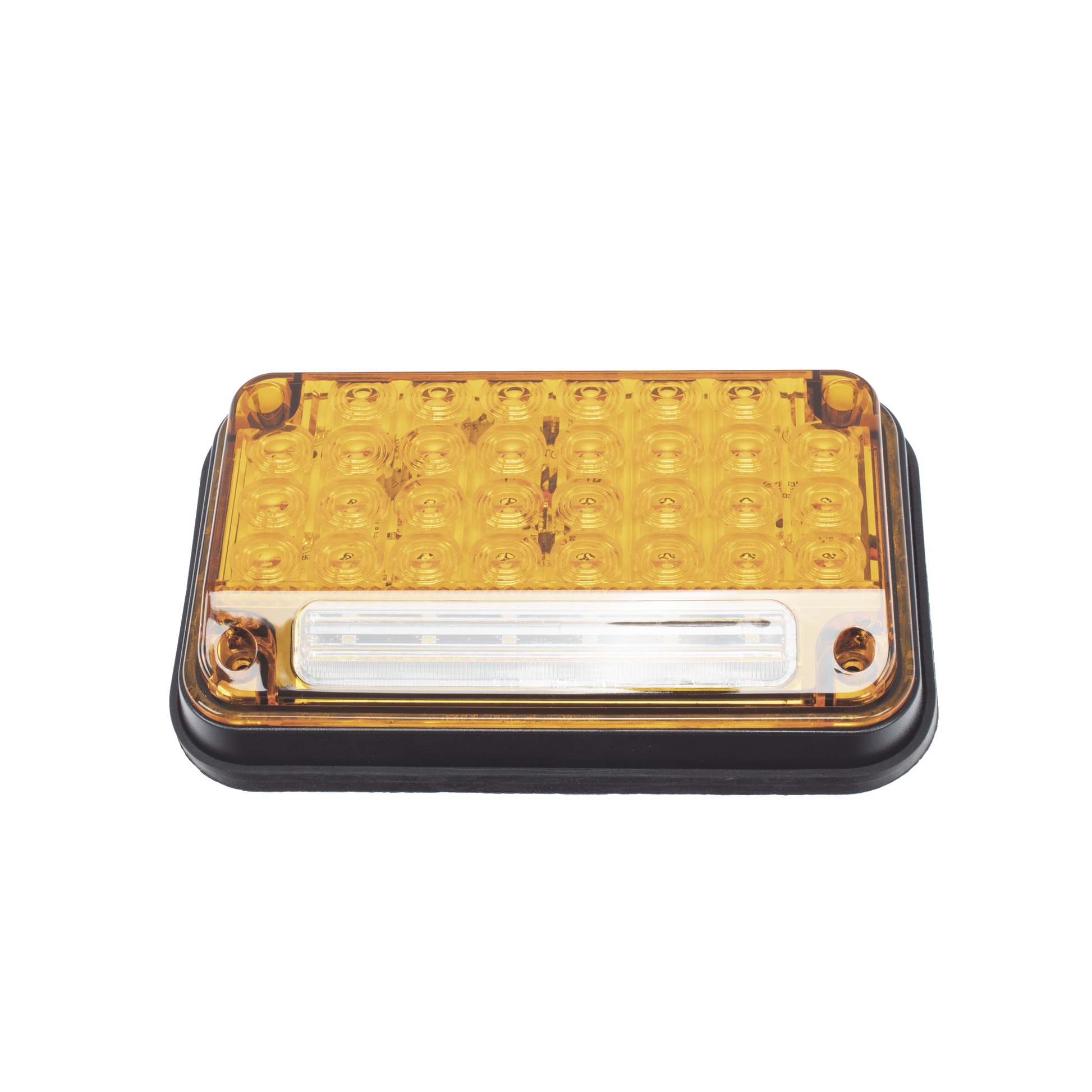 XLTE2335A|Luz de Advertencia de 7X4", Color Ambar, Con Luz de Trabajo, Ideal para Ambulancias