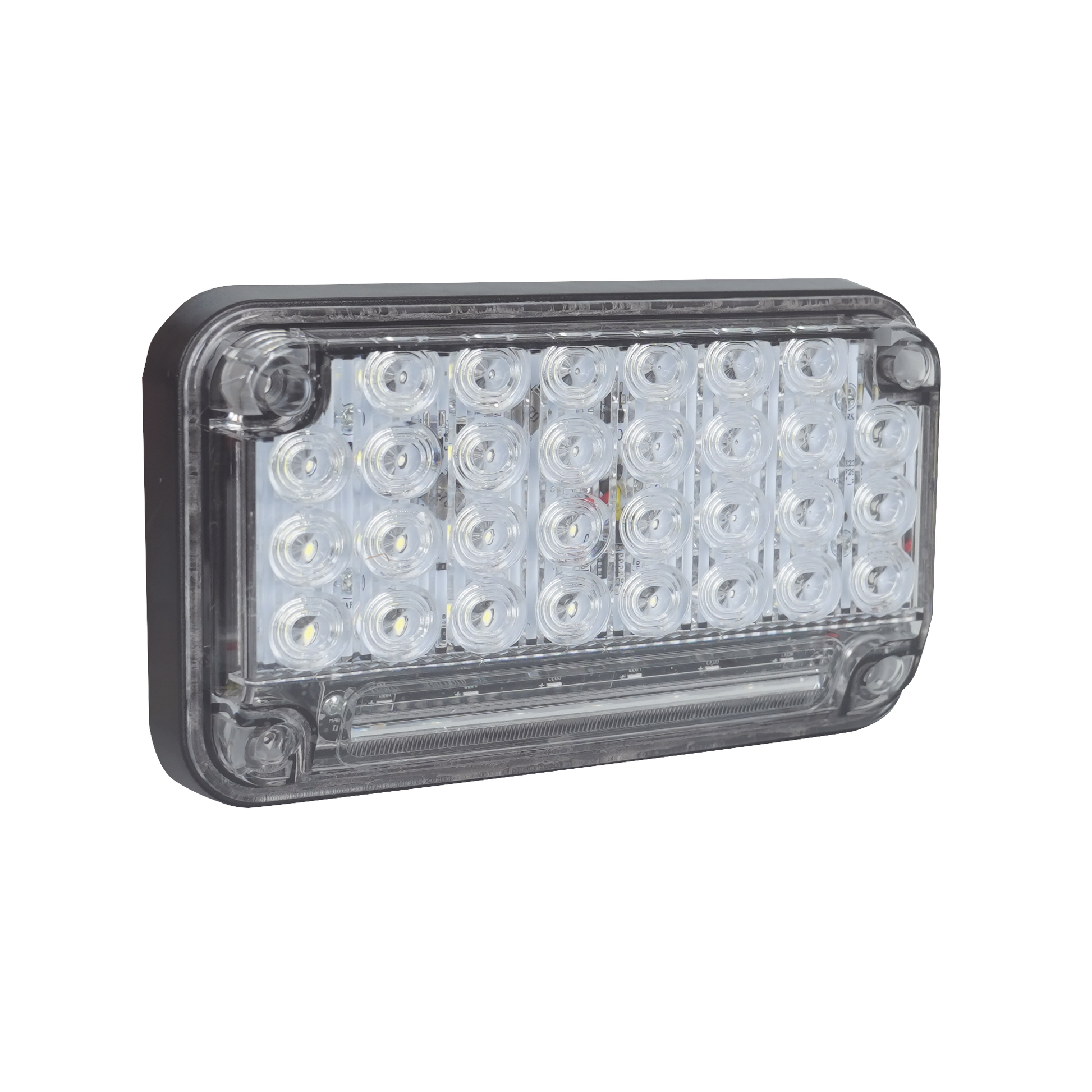 XLTE2335W|Luz de Advertencia de 7X4", Color Claro, Con Luz de Trabajo, Ideal para Ambulancias