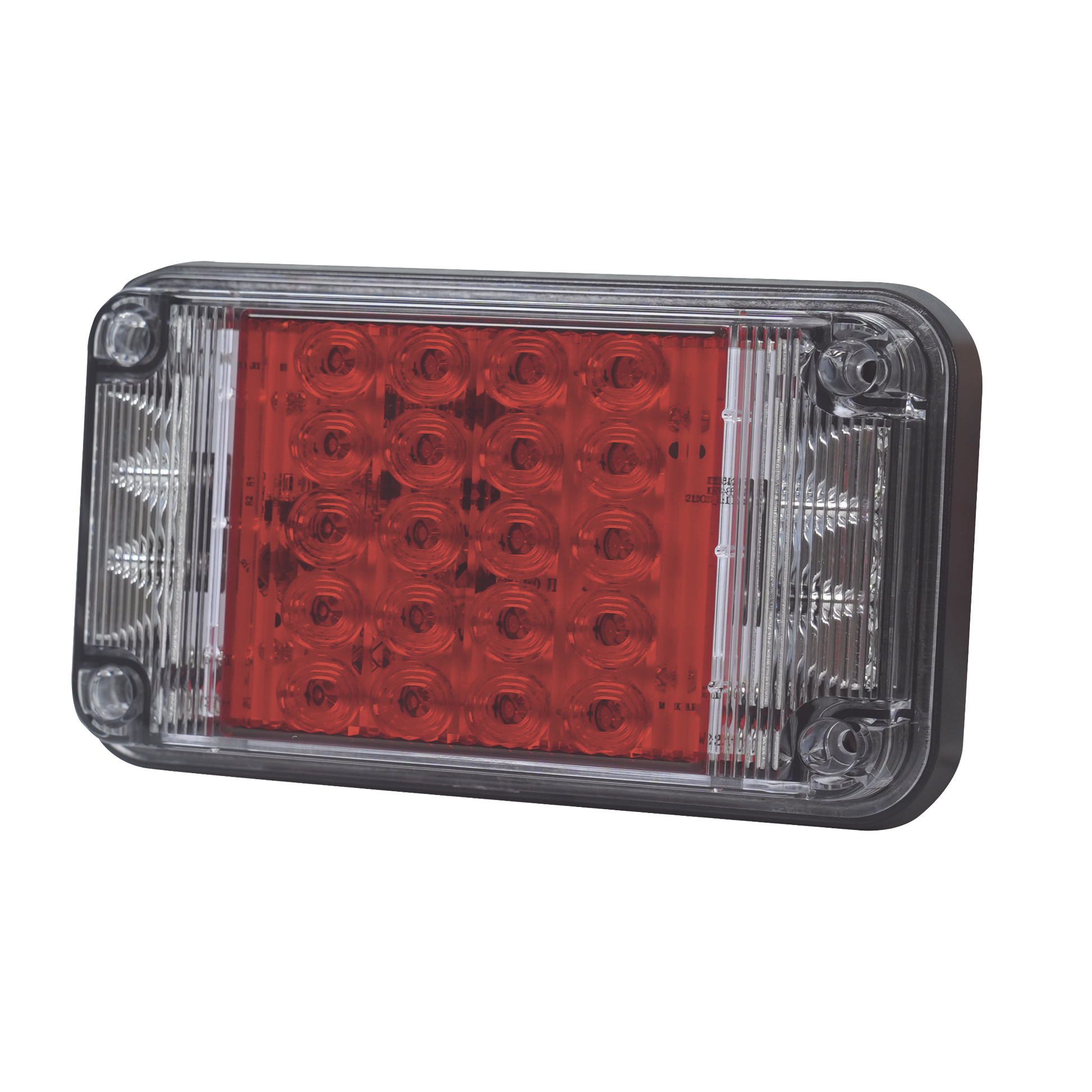 XLTE2345R|Luz de Advertencia de 7X4", Color Rojo, Con Luces de Trabajo, Ideal para Ambulancias