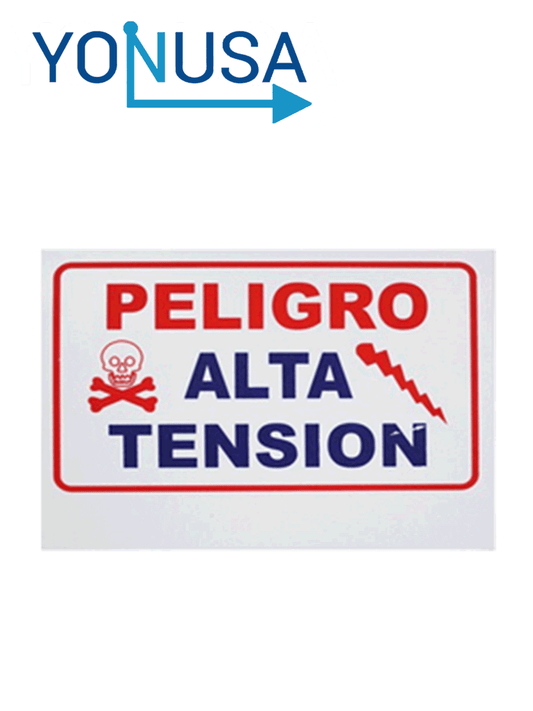 YONUSA LPVOLTAS - Letrero o anuncio gen?®rico preventivo de alta tensi??n para colocaci??n en cercos el?®ctricos entre cada 6 a 8 metros/ Espacio para publicidad tel?®fono, logo o correo de empresa