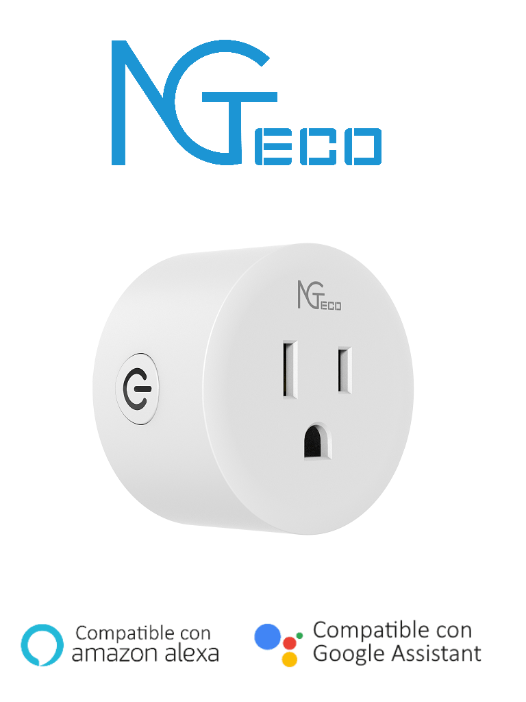 NGTECO NGP300 - Contacto Inteligente WiFi / Control Remoto v?¡a App /  Personalize Horarios   / Control por Voz / Compatible con Amazon Alexa y Asistente de Google