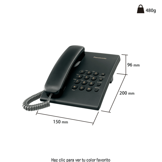 KX-TS500MEB|Teléfono analógico básico, Alámbrico Panasonic KX-TS500