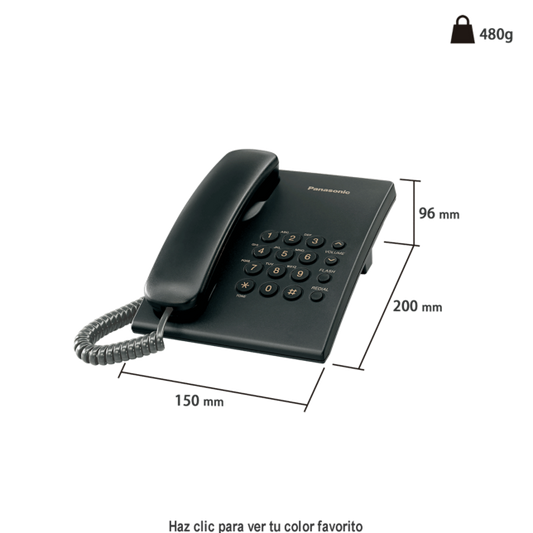 KX-TS500MEB|Teléfono analógico básico, Alámbrico Panasonic KX-TS500