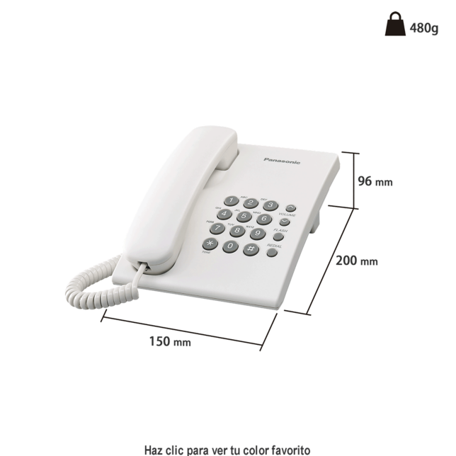 KX-TS500MEW|Teléfono Unilinea Estándar Blanco