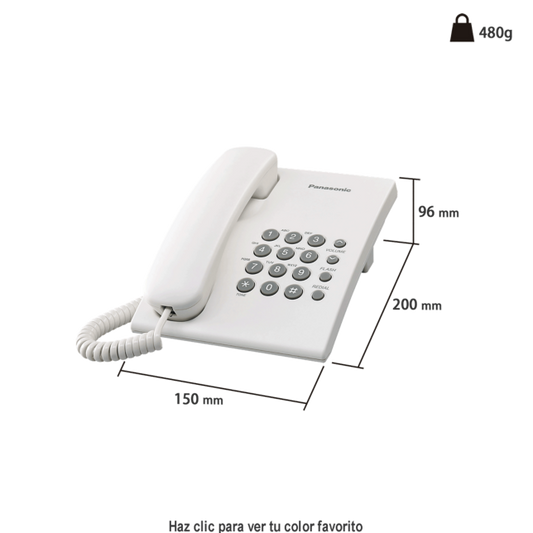 KX-TS500MEW|Teléfono Unilinea Estándar Blanco
