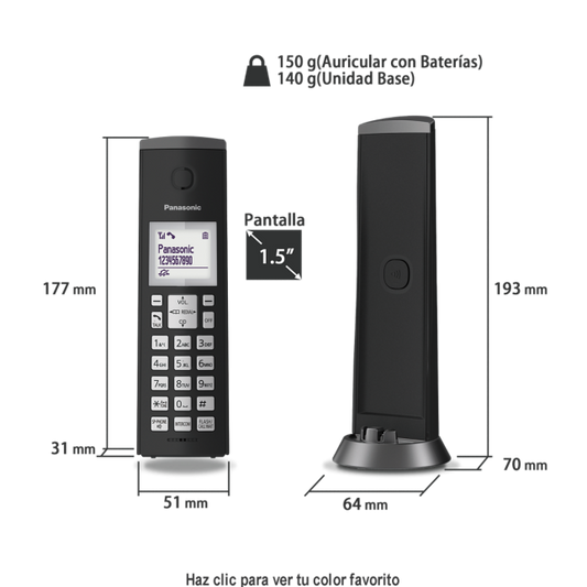 KX-TGK210MEB|Teléfono Inalámbrico Decorativo DECT Timbre Polifónico
