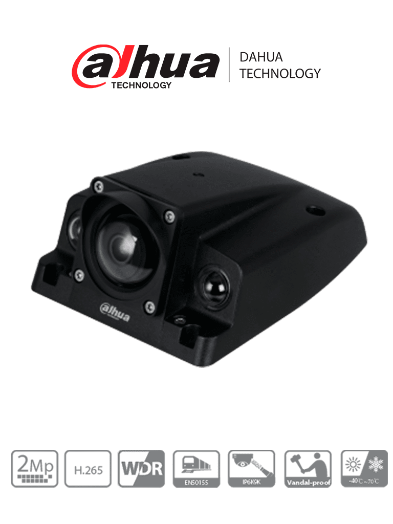 DAHUA IPC-MBW4231N-AS-H - CAMARA IP ESPECIAL PARA NVR MOVIL/ H265+/ 2 MEGAPIXELES/ IP67/ IK10/
