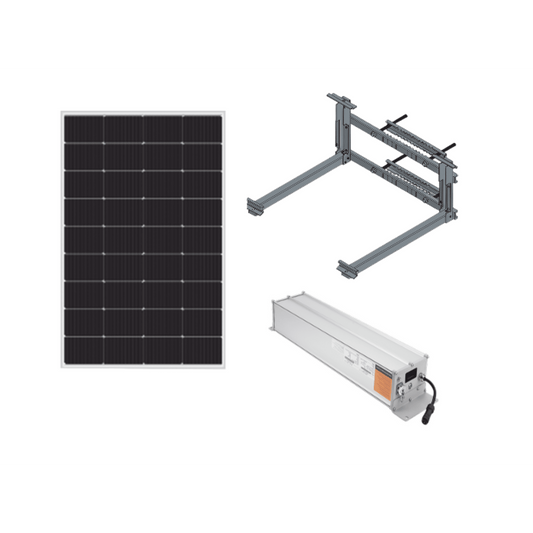 KIT-EPIM-FVB|Kit  Solar para alimentar hasta 30W, Salida 12/24 Vcc,  Para alimentar camaras PTZ y Enlaces Punto a Punto, Panel Solar 180W, Bateria Litio 1280 Wh