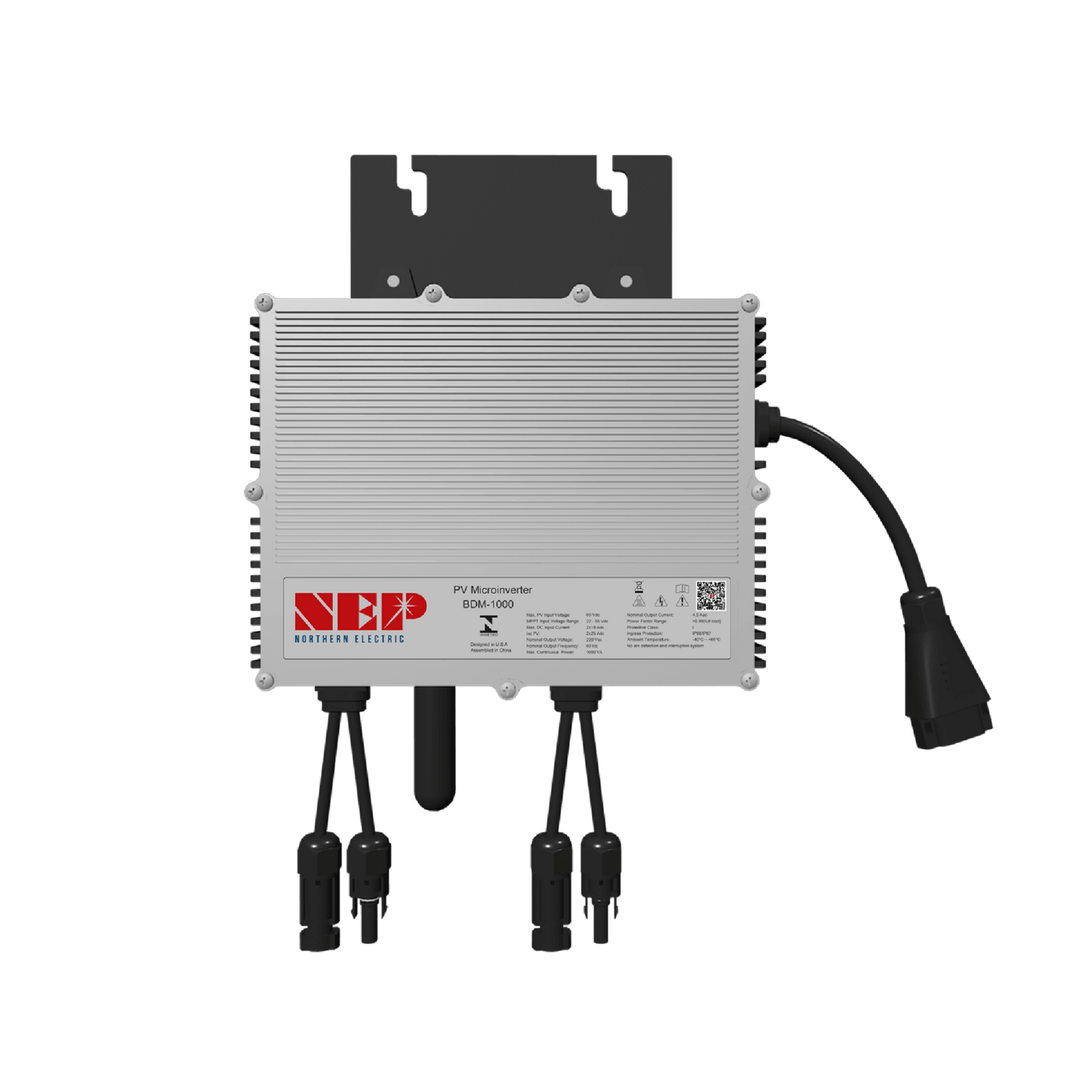 BDM1000LV|Microinversor 1 Kw, 127 Vca, para Interconexión a Red Eléctrica con WIFI, IP67, Conexión para Cable Troncal, Para 2 Módulos de Hasta 750 W