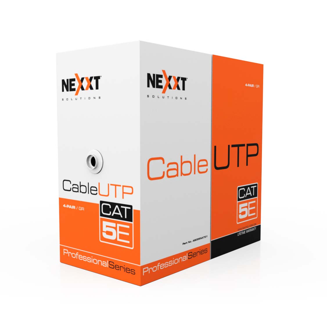 Cable Nexxt Solutions Cat5e UTP 100MHz 4P CM 305m 24AWG Gris AB355NXT01 - NEXXT